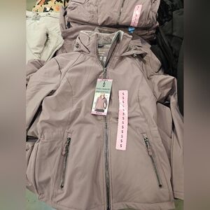 Hooded Jacket with Zipper Pockets In Color Beige/Lilac. Brand FREE COUNTRY